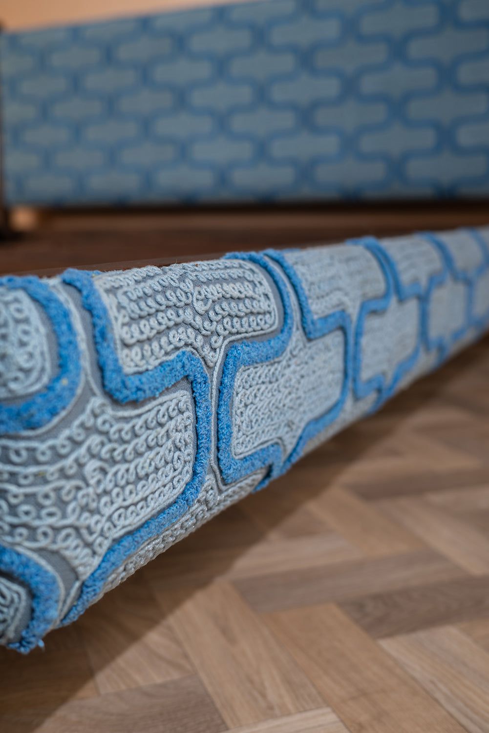 Ian Snow Ltd Artus Acacia Wood Super King Bed with Hudson Upholstery