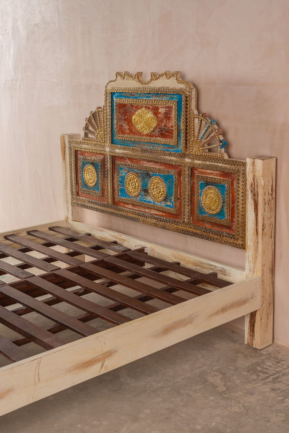 Ian Snow Ltd Bohemian Carved Bed with Vintage Finish