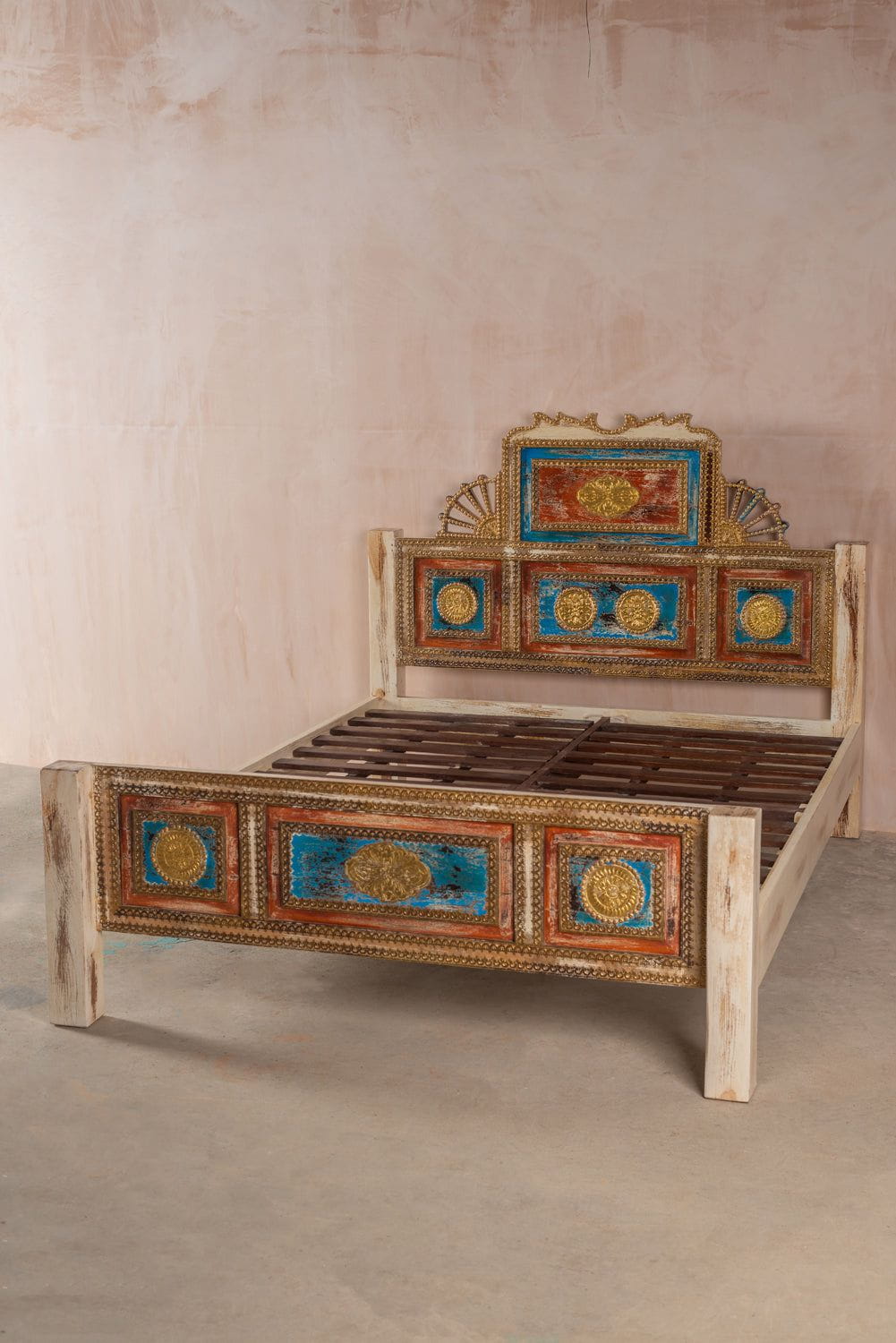 Ian Snow Ltd Bohemian Carved Bed with Vintage Finish