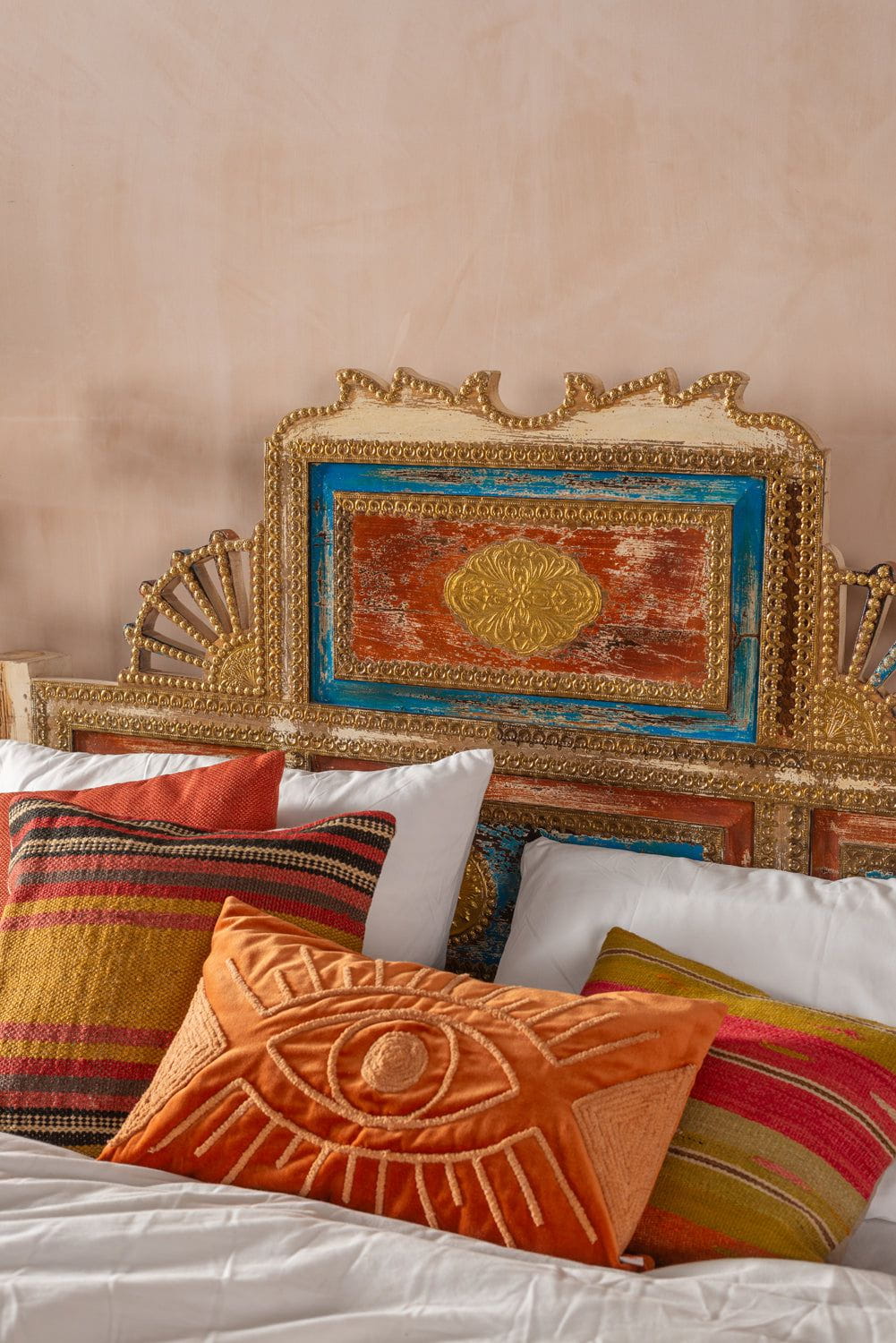 Ian Snow Ltd Bohemian Carved Bed with Vintage Finish