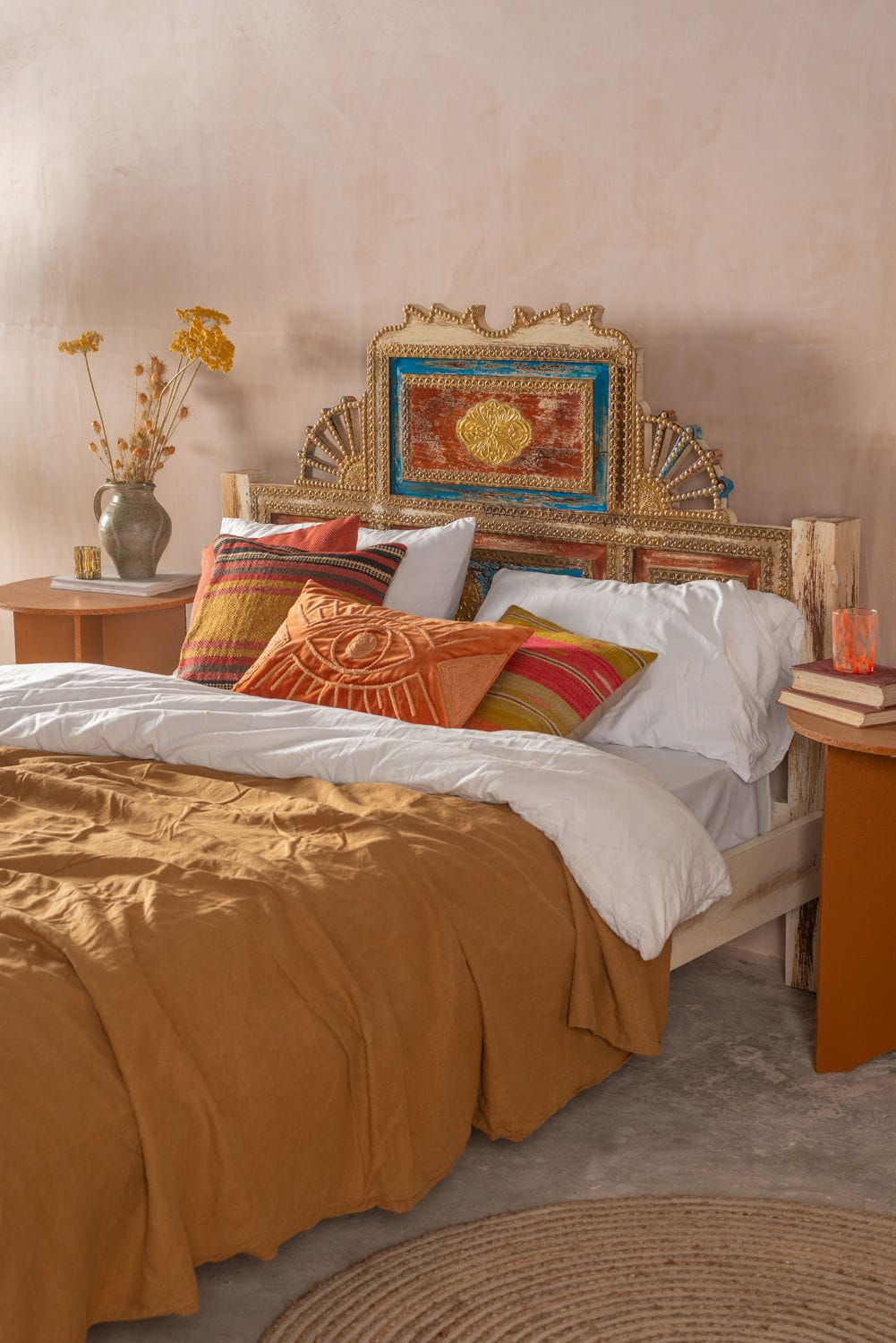 Ian Snow Ltd Bohemian Carved Bed with Vintage Finish