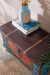 Ian Snow Ltd Red and Blue Wooden Chest with Brass Trim