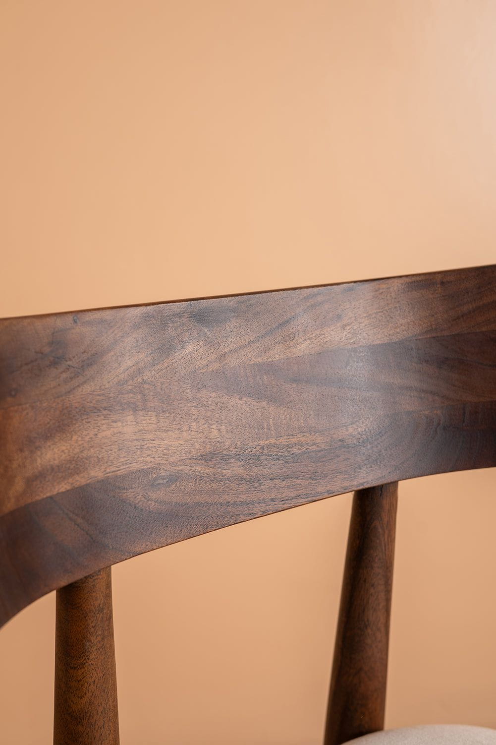 Ian Snow Ltd Cormac Acacia Wood Vinegar Finish Upholstered Dining Chair