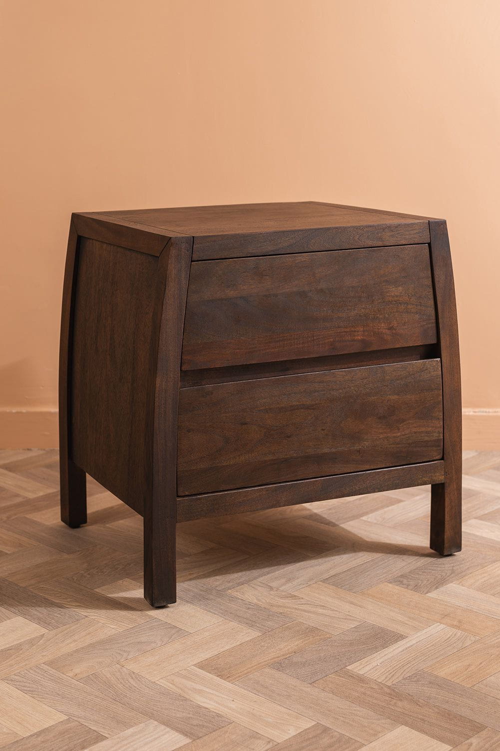 Ian Snow Ltd Ellroy Acacia Wood Drift Finish Bedside Table
