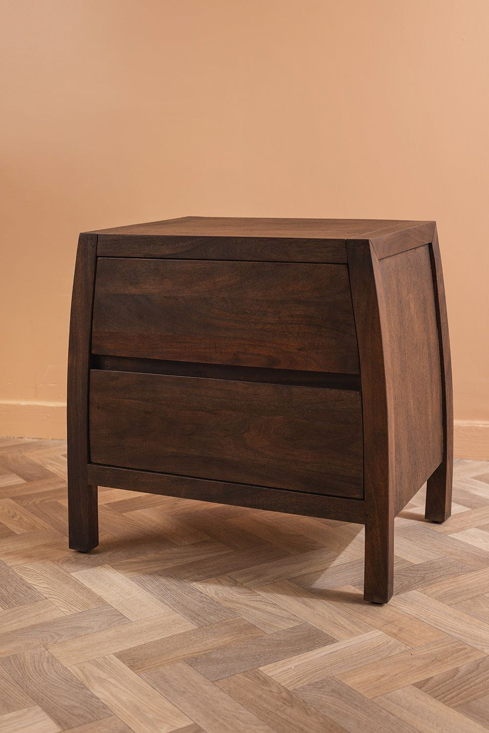 Ian Snow Ltd Ellroy Acacia Wood Drift Finish Bedside Table