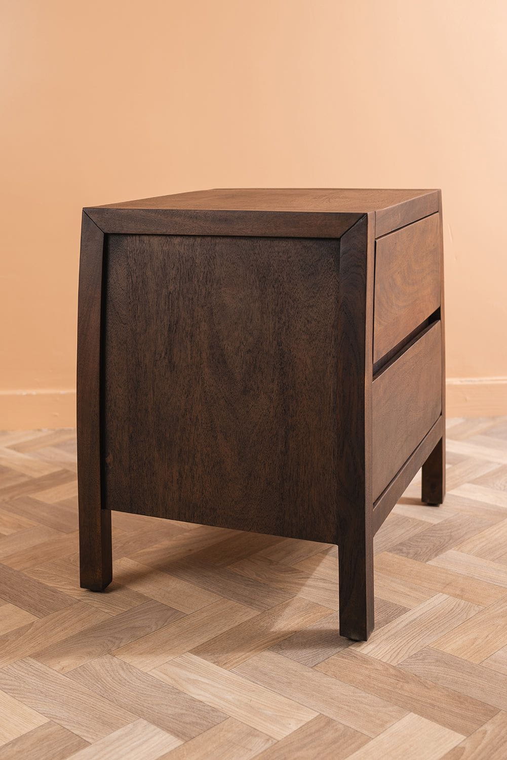 Ian Snow Ltd Ellroy Acacia Wood Drift Finish Bedside Table