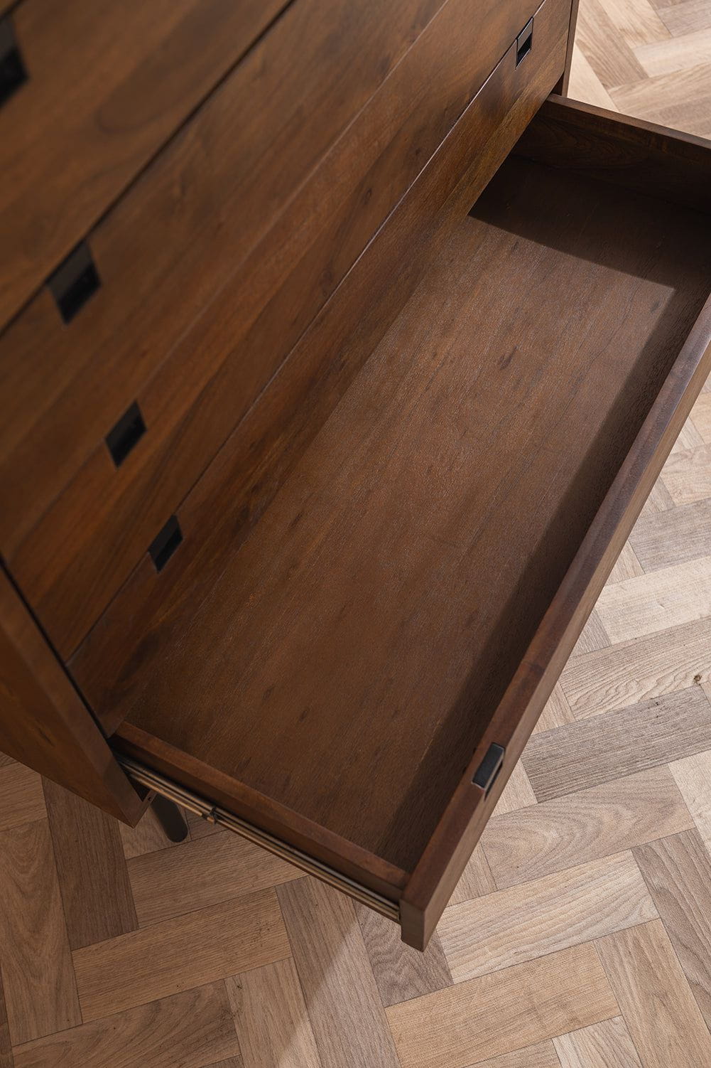 Ian Snow Ltd Conrad Acacia Wood Umber Finish Chest of Drawers