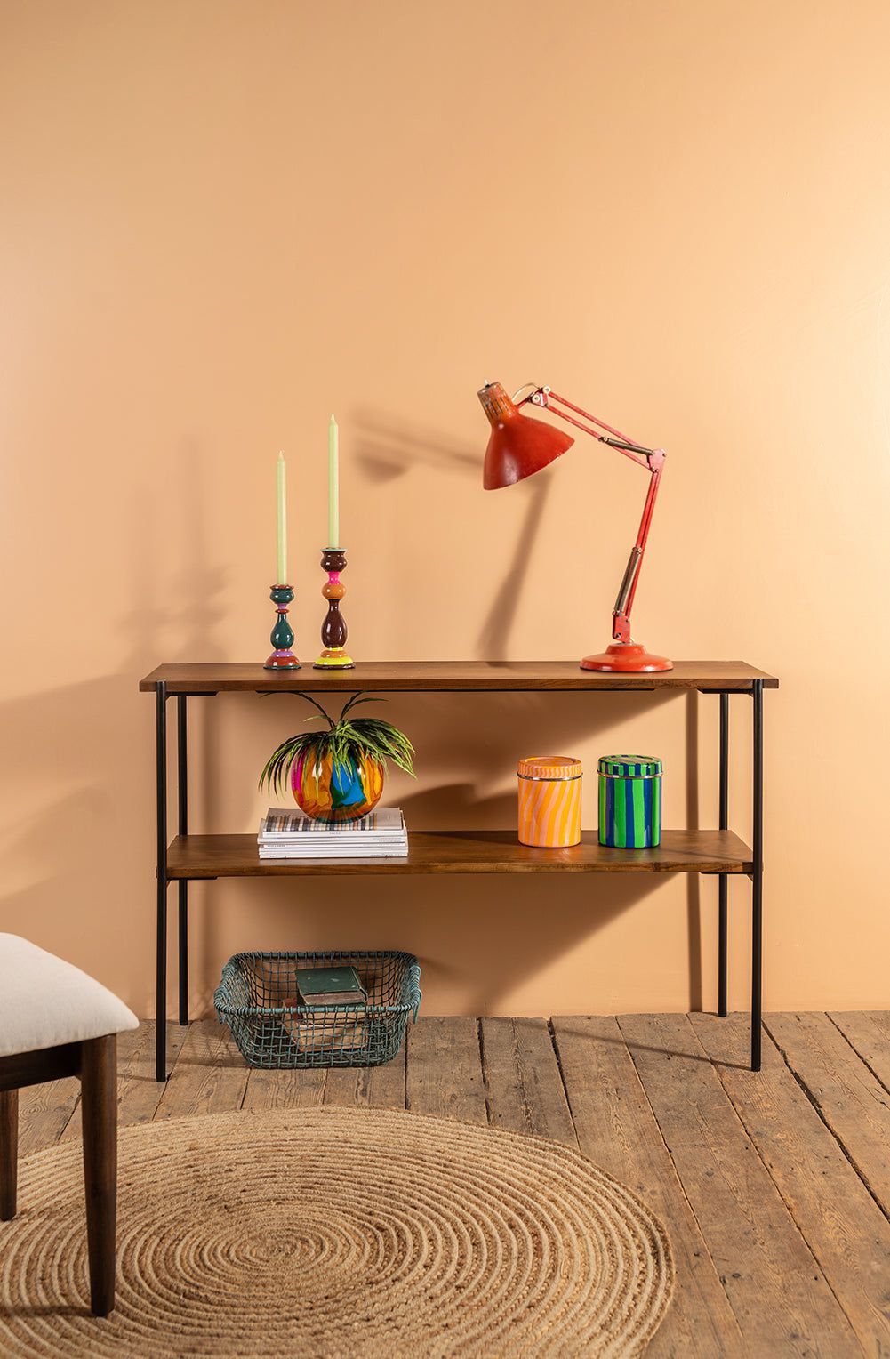 Ian Snow Ltd Conrad Acacia Wood Umber Finish Console Table