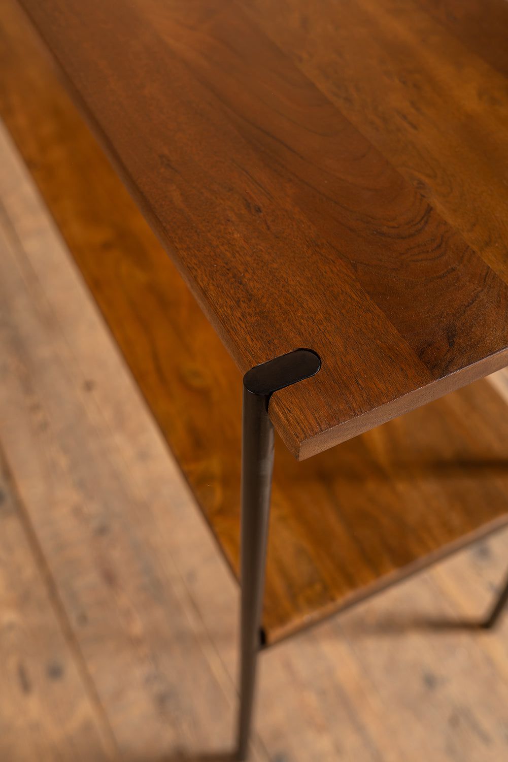 Ian Snow Ltd Conrad Acacia Wood Umber Finish Console Table