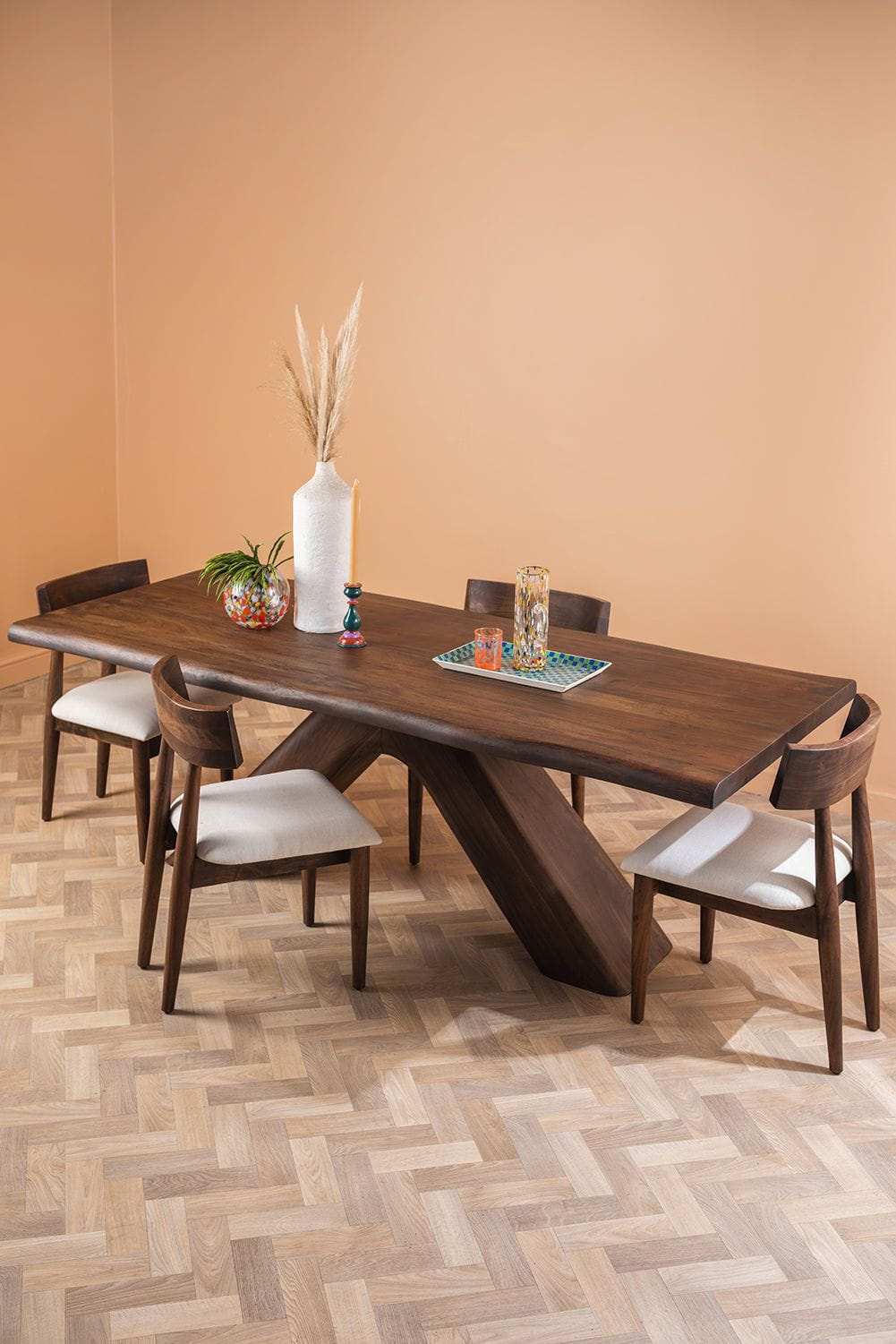 Ian Snow Ltd Capra Acacia Wood Vinegar Finish Dining Table