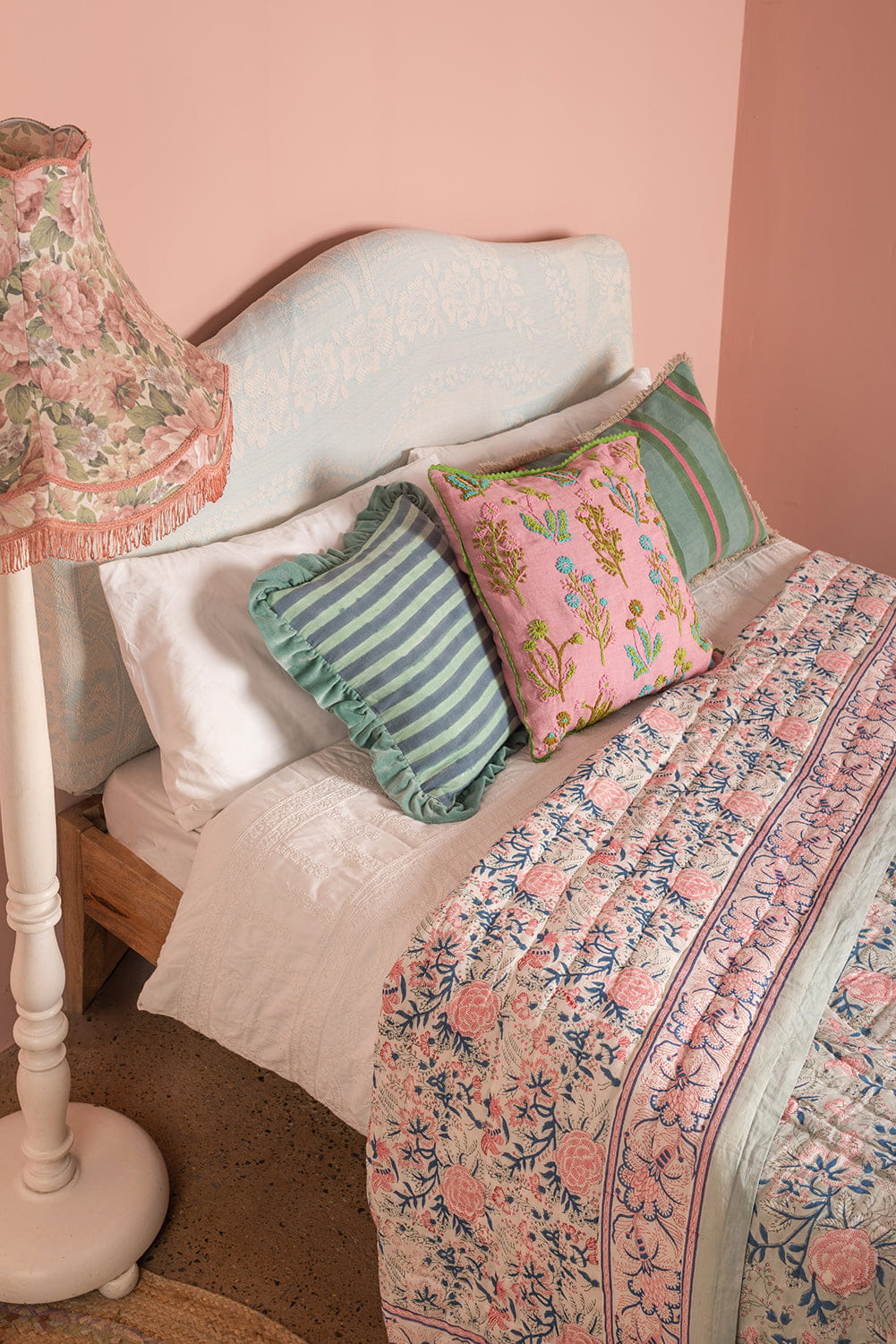 Ian Snow Ltd Amelia Hand Block Print Cotton Quilt