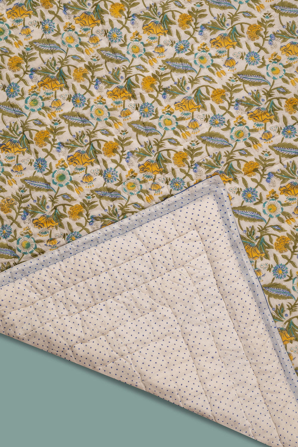 Ian Snow Ltd Lillian Hand Block Print Cotton Quilt