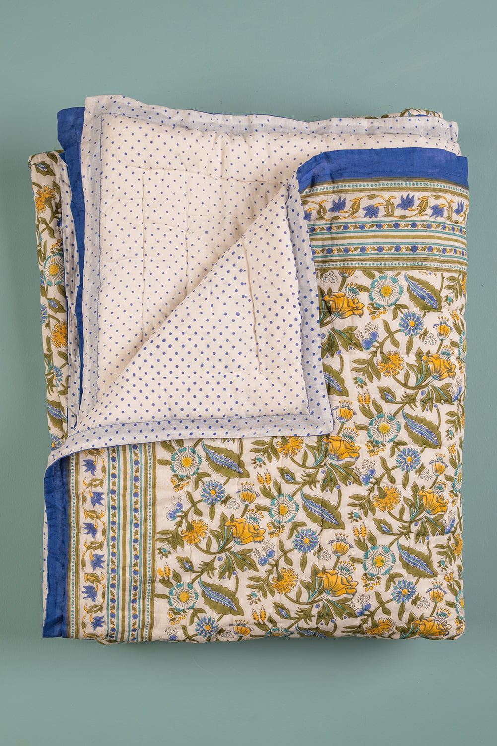 Ian Snow Ltd Lillian Hand Block Print Cotton Quilt