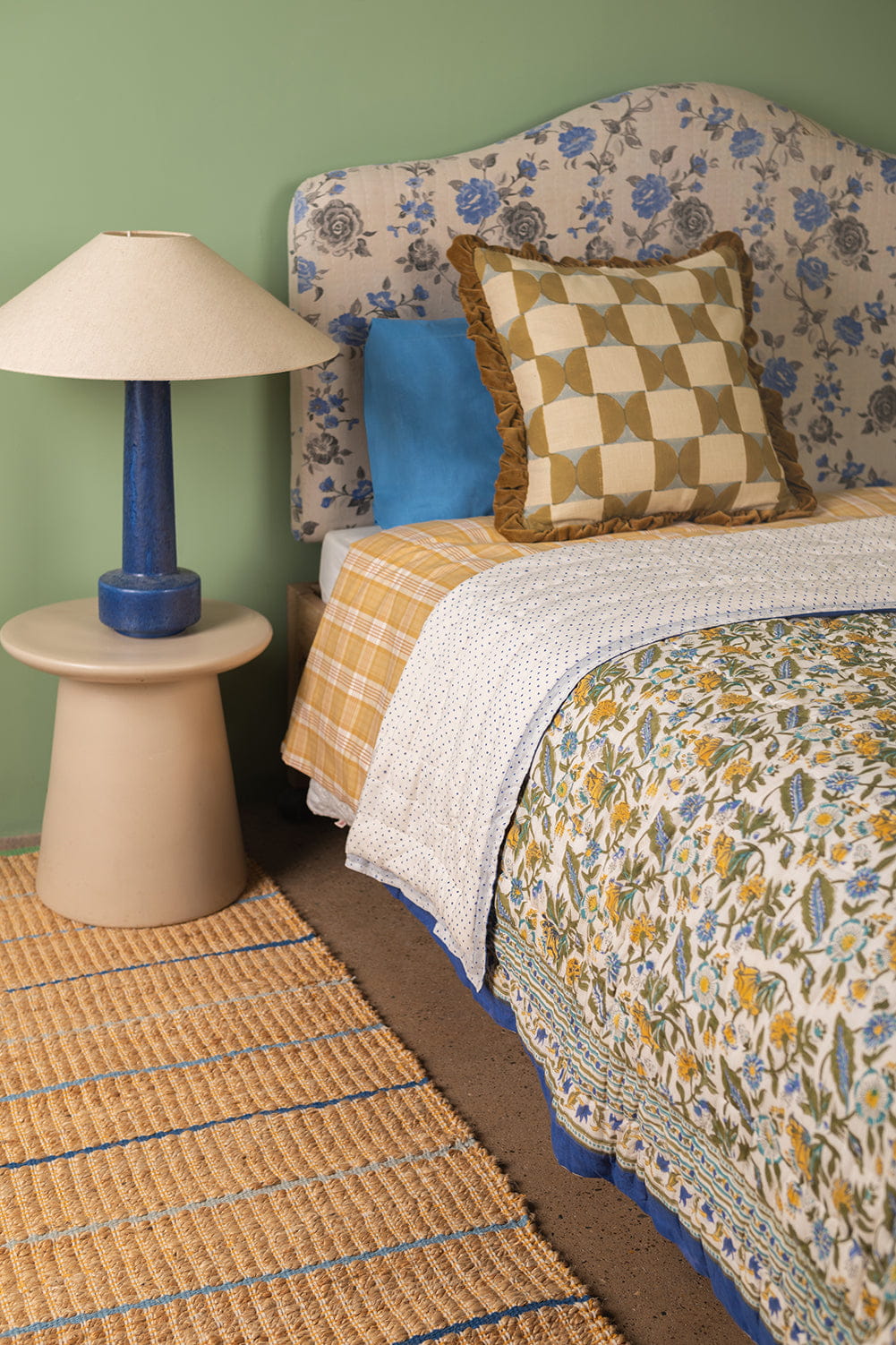 Ian Snow Ltd Lillian Hand Block Print Cotton Quilt