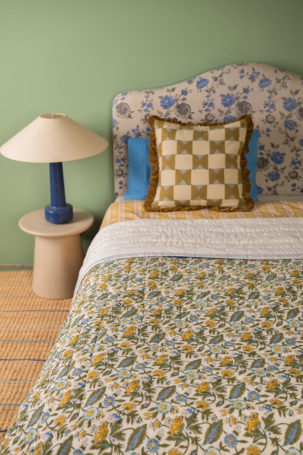 Ian Snow Ltd Lillian Hand Block Print Cotton Quilt