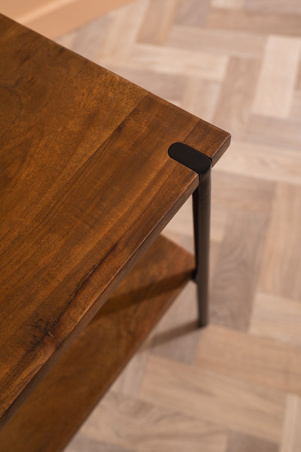 Ian Snow Ltd Conrad Acacia Wood Umber Finish Side Table