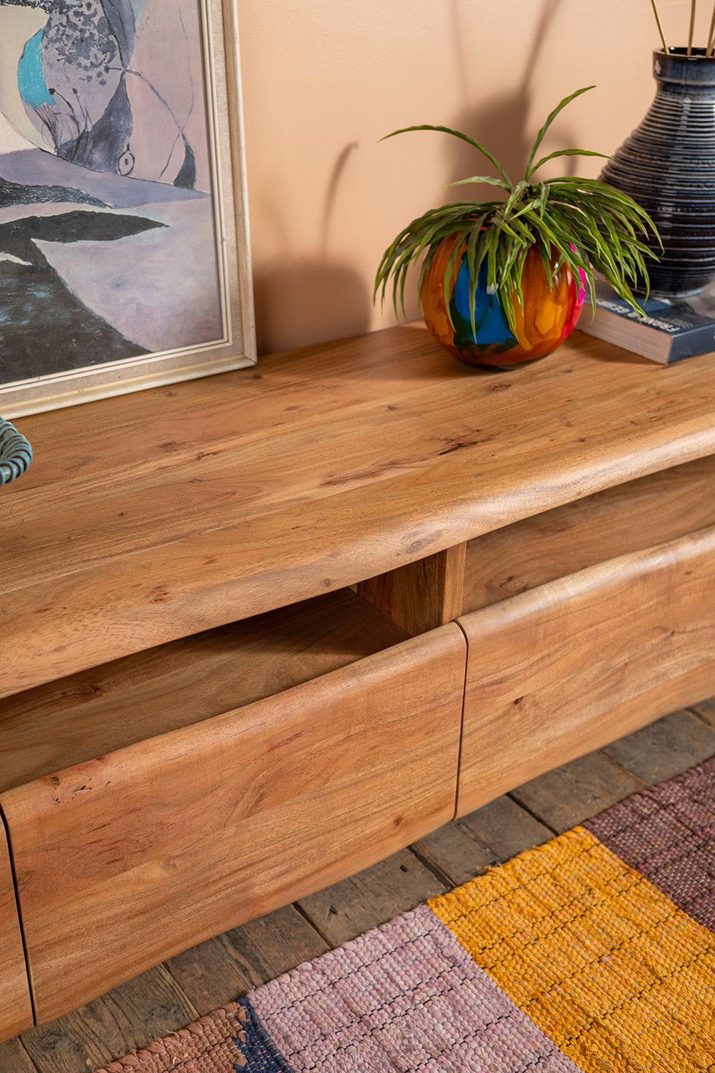 Ian Snow Ltd Doran Acacia Wood Natural Finish TV Cabinet