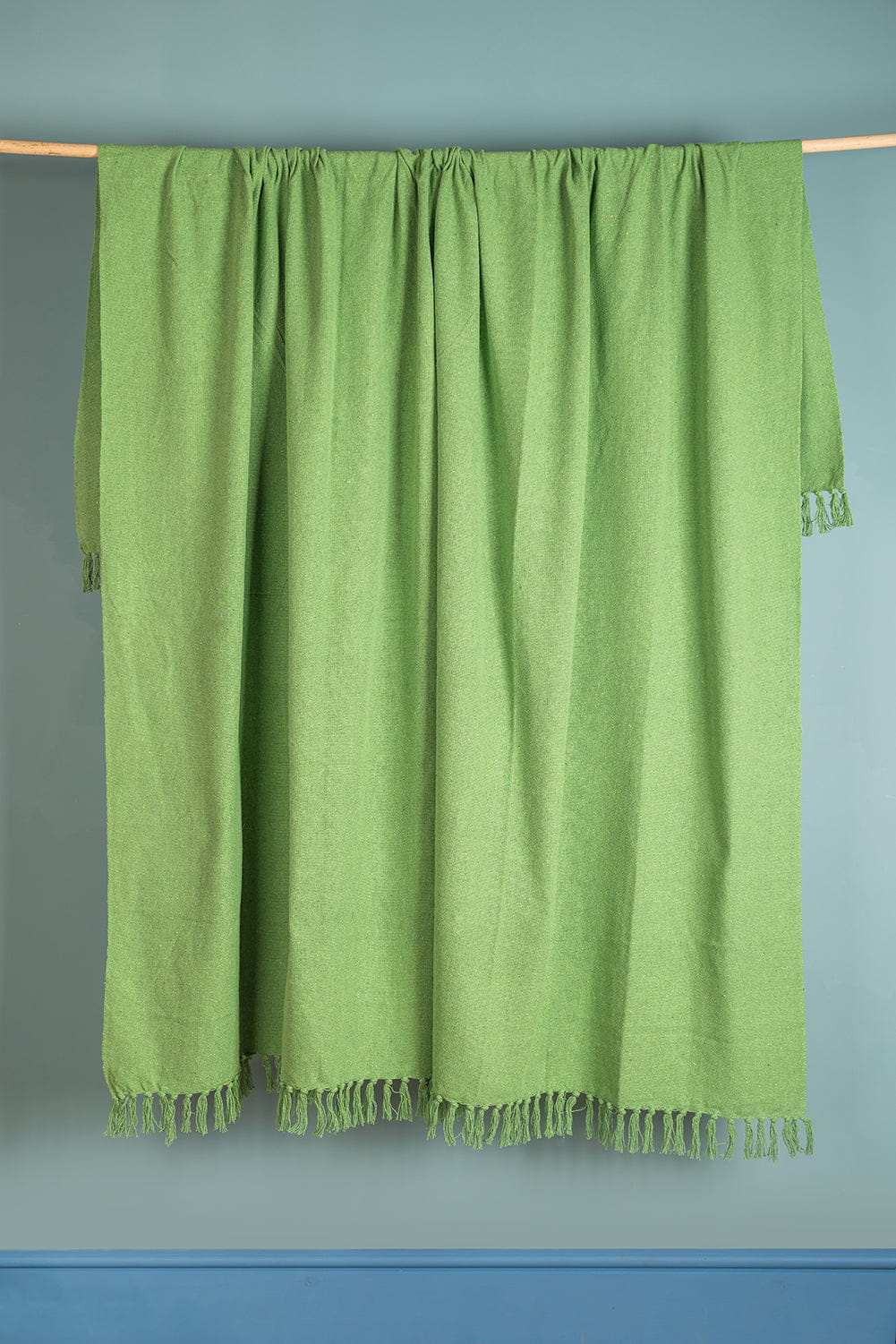 Ian Snow Ltd Green 100% Recycled Cotton Block Colour Throw