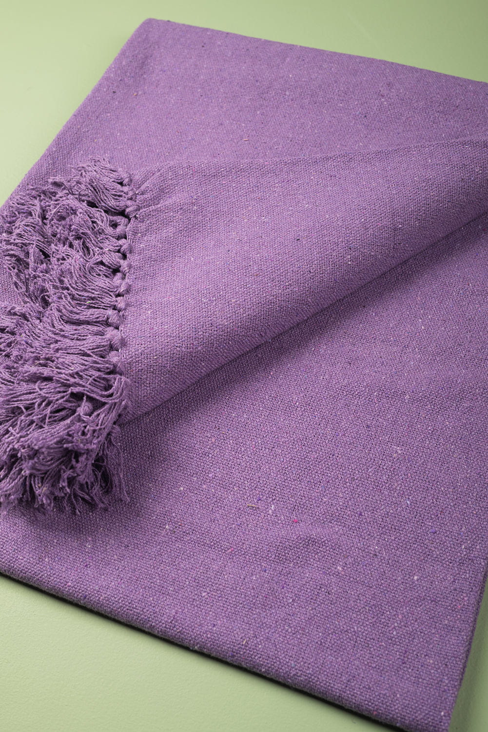 Ian Snow Ltd Lilac 100% Recycled Cotton Block Colour Throw