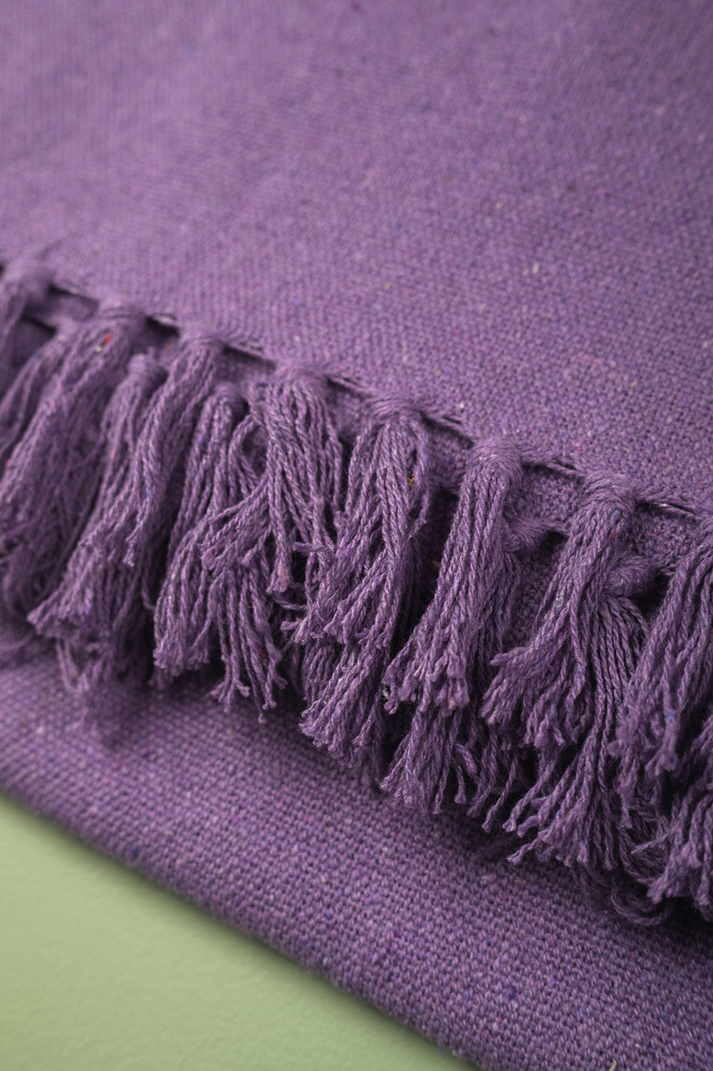 Ian Snow Ltd Lilac 100% Recycled Cotton Block Colour Throw
