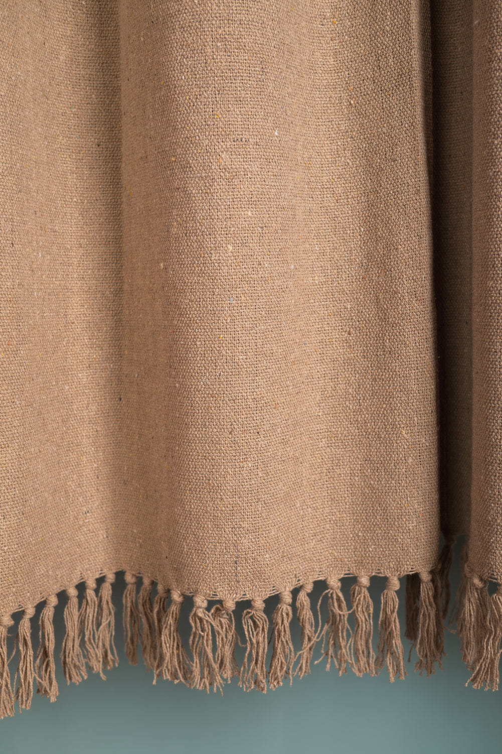 Ian Snow Ltd Oatmeal 100% Recycled Cotton Block Colour Throw