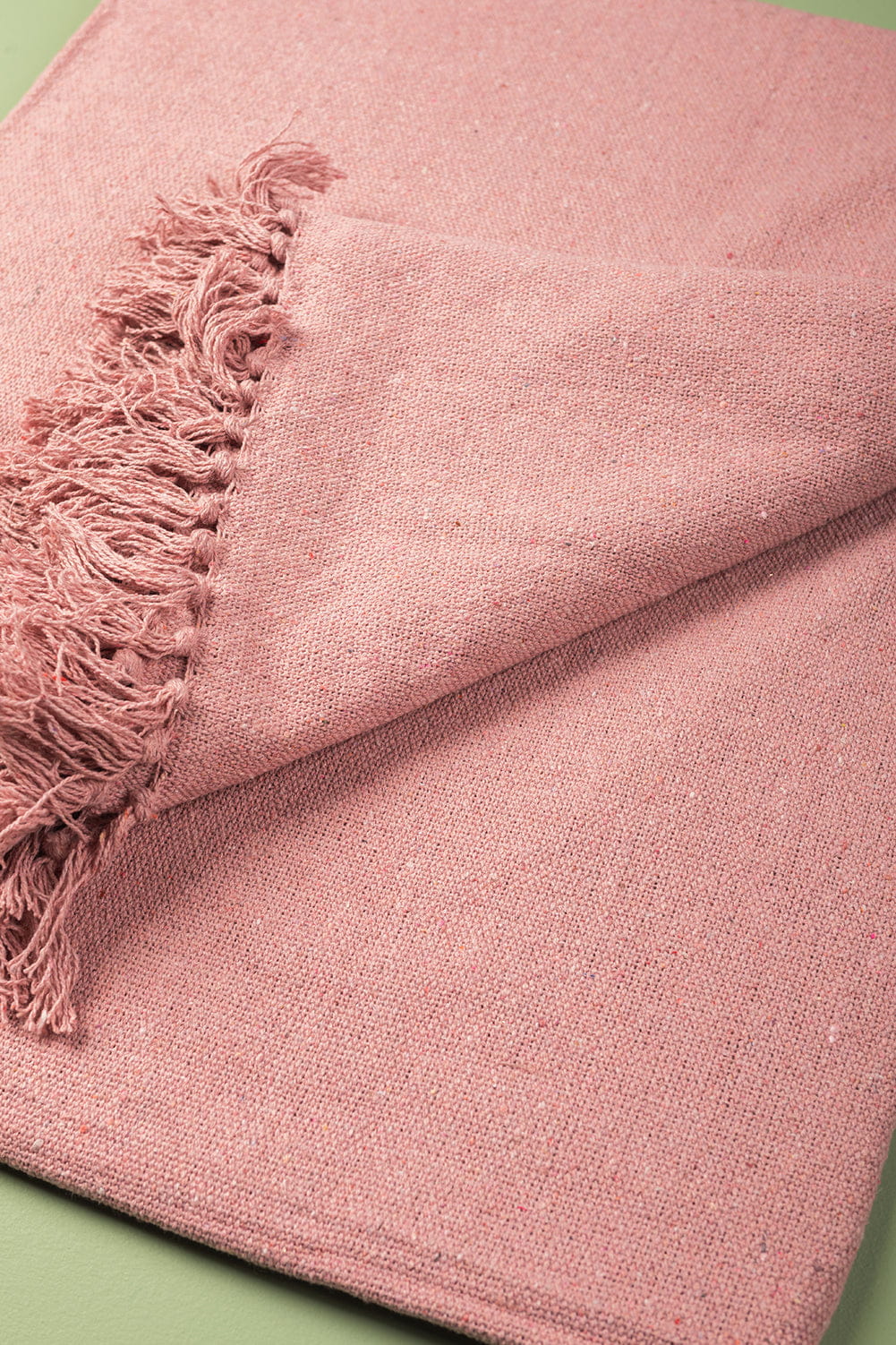 Ian Snow Ltd Pink 100% Recycled Cotton Block Colour Throw