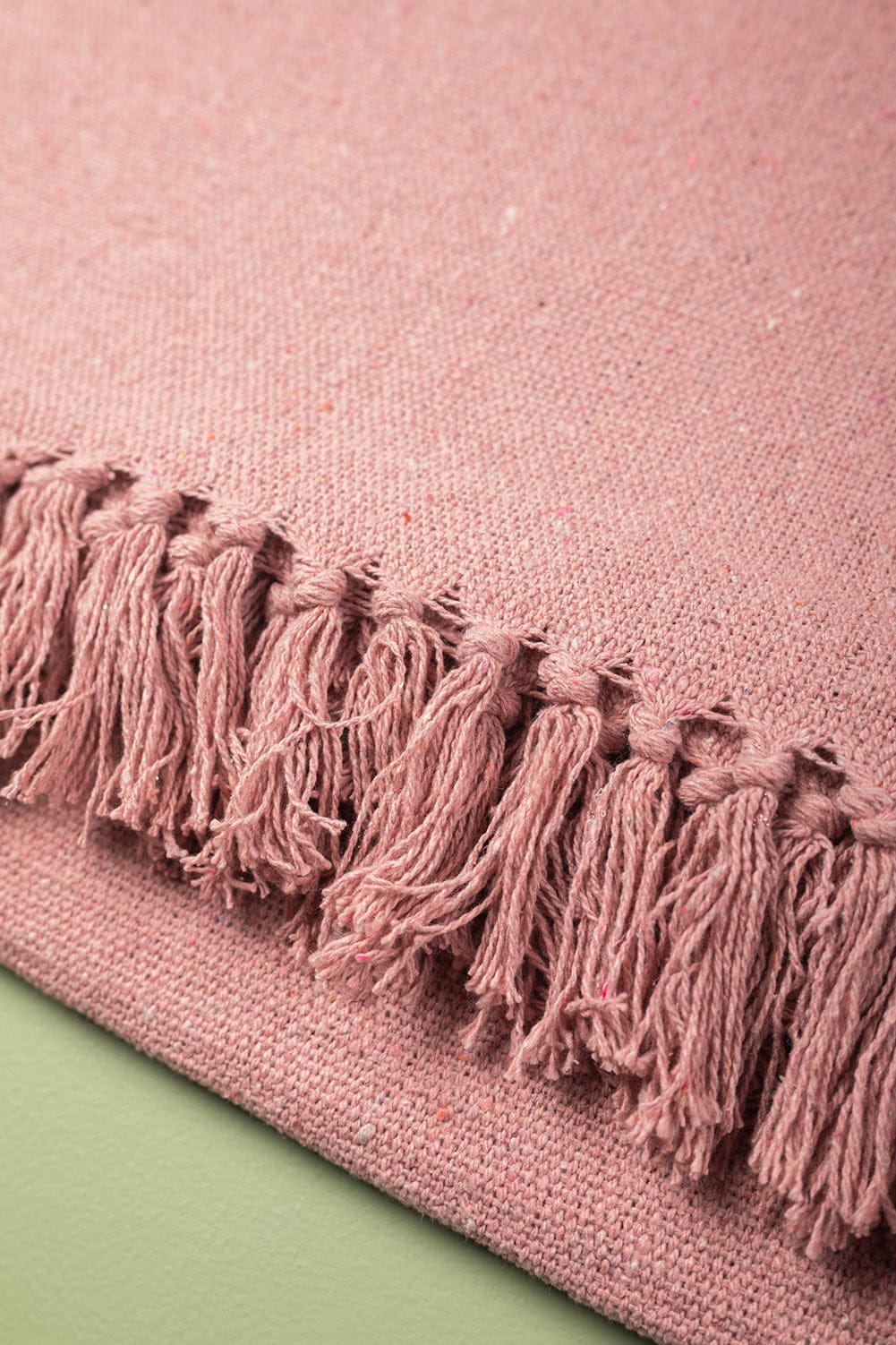 Ian Snow Ltd Pink 100% Recycled Cotton Block Colour Throw