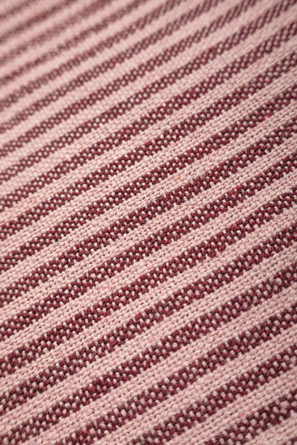 Ian Snow Ltd Plum & Dusty Rose 100% Recycled Cotton Striped Throw