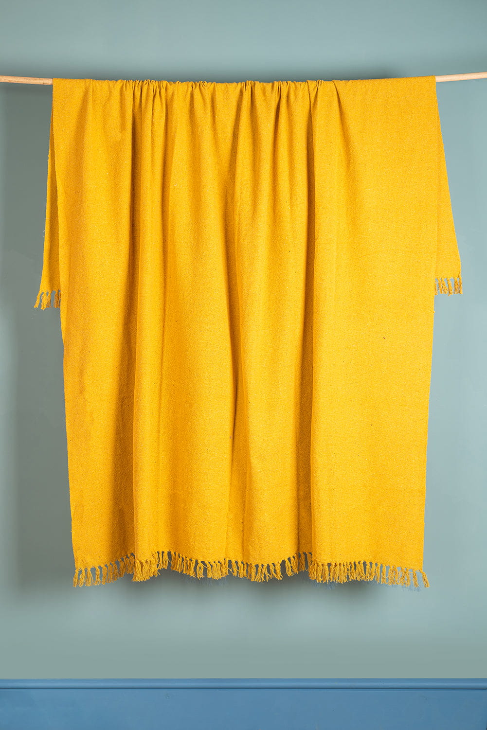 Ian Snow Ltd Yellow 100% Recycled Cotton Block Colour Throw