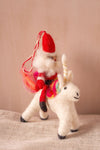 Ian Snow Ltd Felt Santa on a Unicorn Decoration