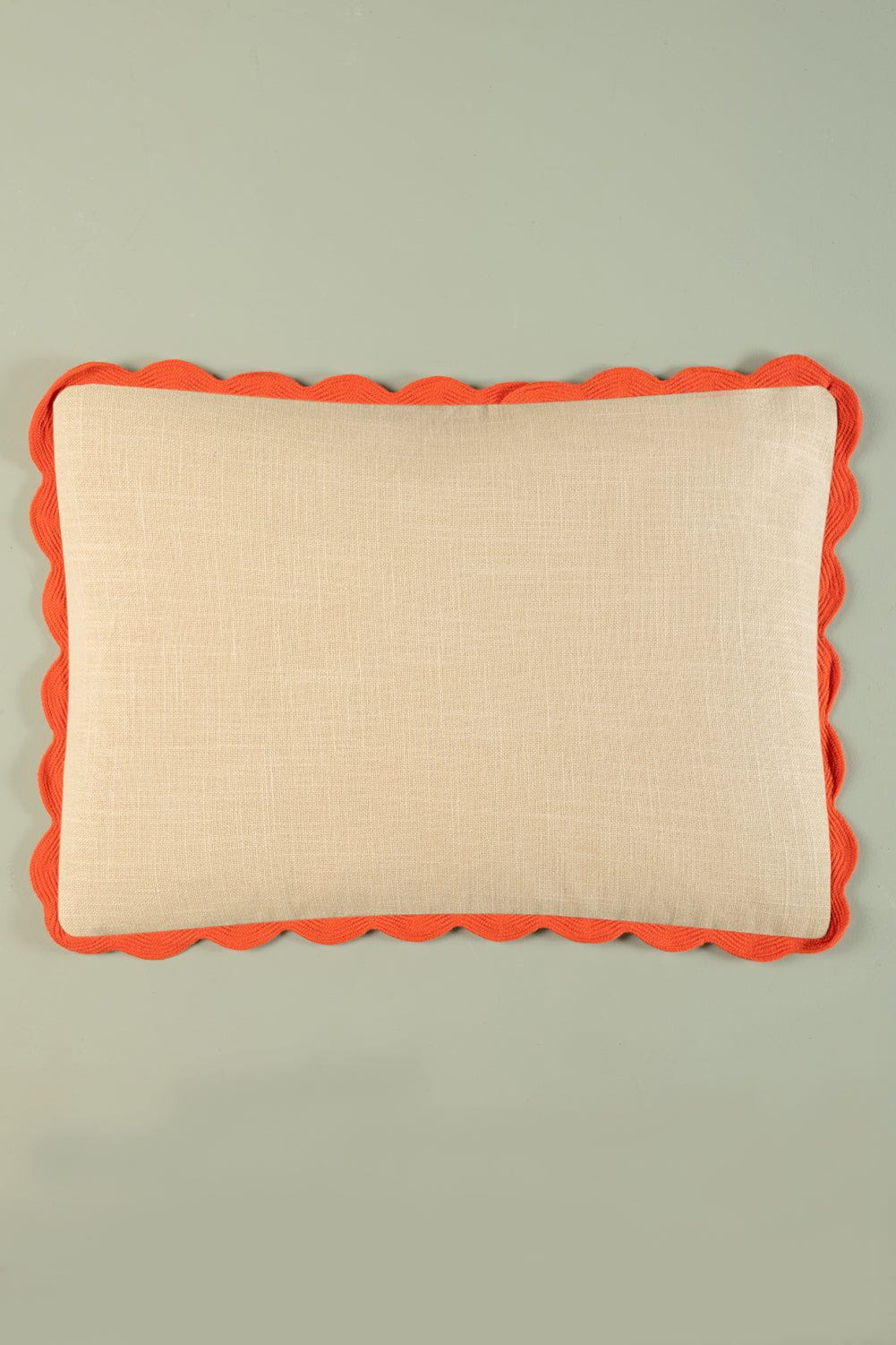 MYAKKA Rectangular Block Colour Cotton Cushion Cover Cream / Unfilled