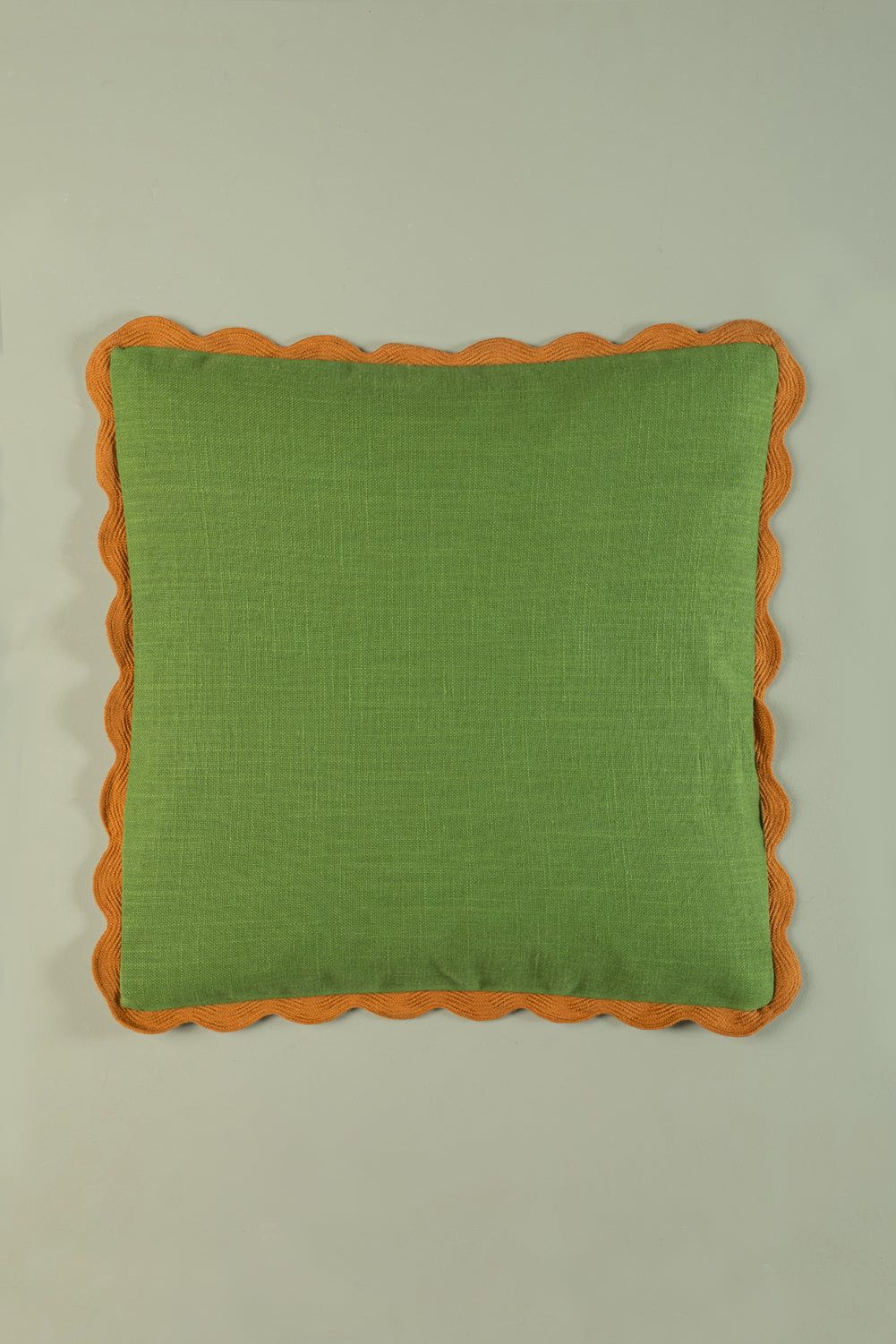 MYAKKA Muted Tones Block Colour Cotton Cushion Cover Fern / Unfilled