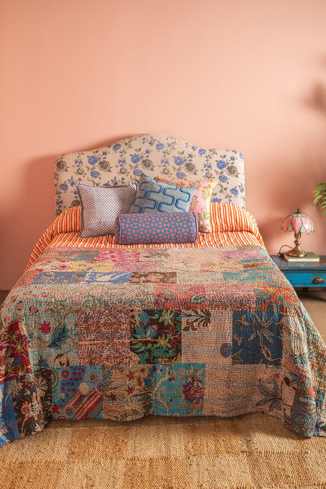 MYAKKA Lola Patchwork Kantha Bed Throw