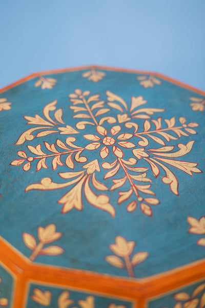 Hand Painted Sky Blue Side Table