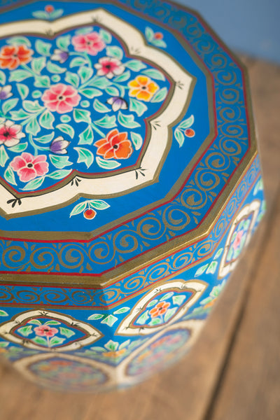 Hand Painted Navy Blue Side Table