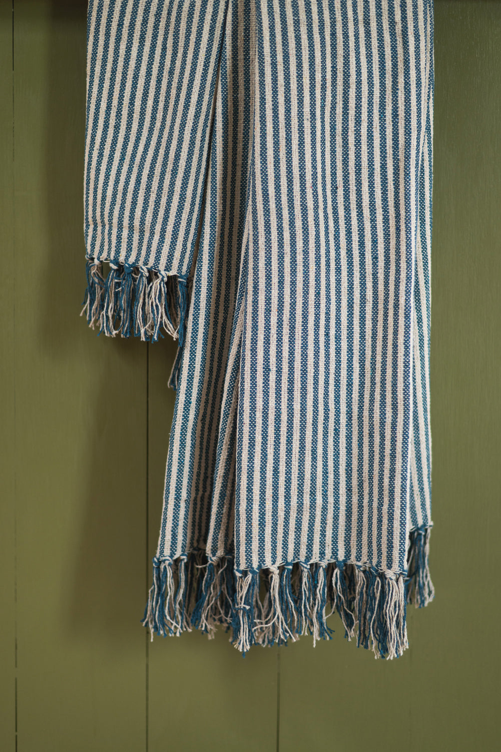 Blue Stripe Recycled Cotton Throw