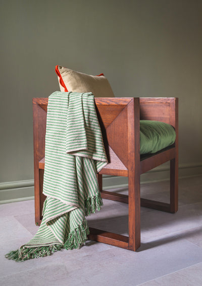 Green Stripe Recycled Cotton Throw