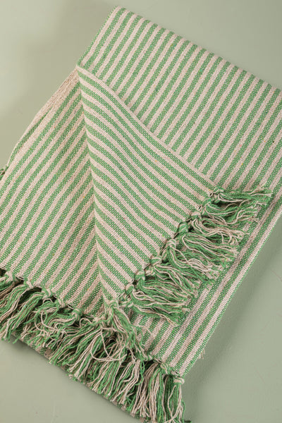 Green Stripe Recycled Cotton Throw