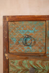 Vintage Carved & Coloured Drawer Unit