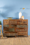 Vintage Carved & Coloured Drawer Unit