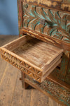 Vintage Carved & Coloured Drawer Unit