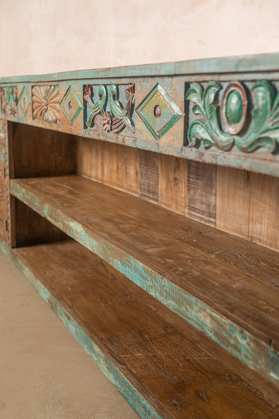 Vintage Carved & Coloured Sideboard