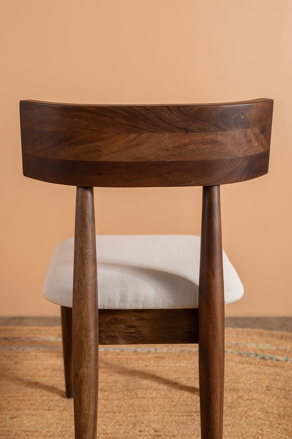 Ian Snow Ltd Cormac Acacia Wood Vinegar Finish Upholstered Dining Chair