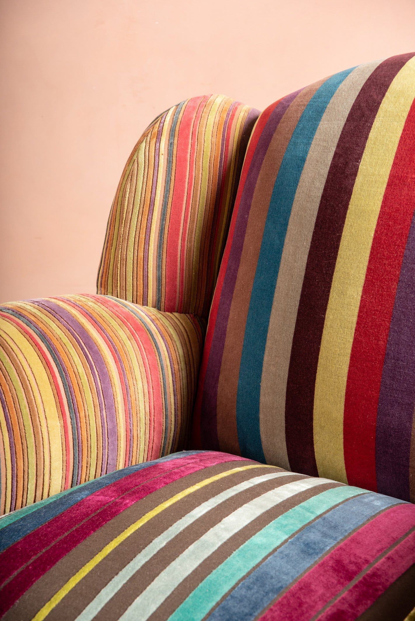 Ian Snow Ltd Fandango Striped Velvet Armchair