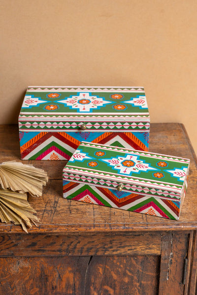 Ian Snow Ltd Clover Fields Set of Two Hand Painted Boxes
