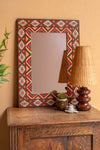 Ian Snow Ltd Feuilles Red & Orange Hand Painted Mirror