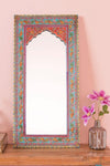 Ian Snow Ltd Highly Decorative Arched Wooden Mirror with Mehandi Work