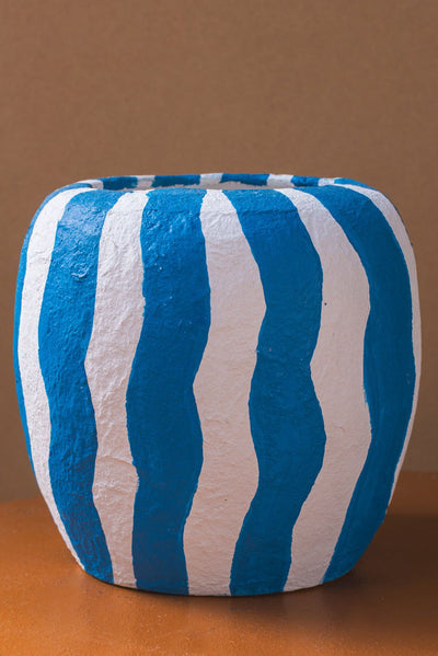 Ian Snow Ltd Blue Stripe Catran Pot