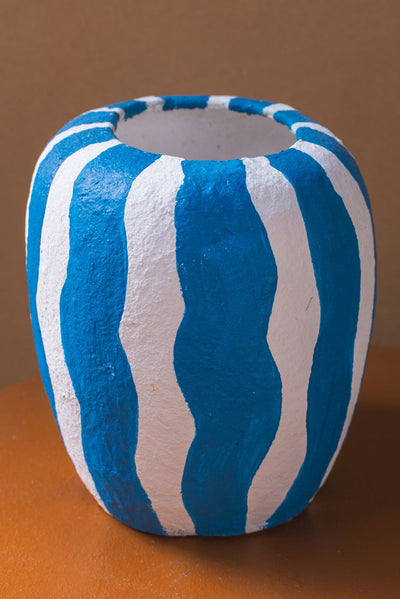 Ian Snow Ltd Blue Stripe Catran Pot
