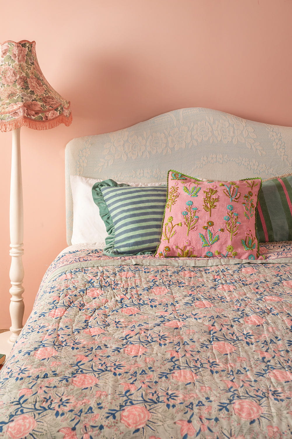 Ian Snow Ltd Amelia Hand Block Print Cotton Quilt